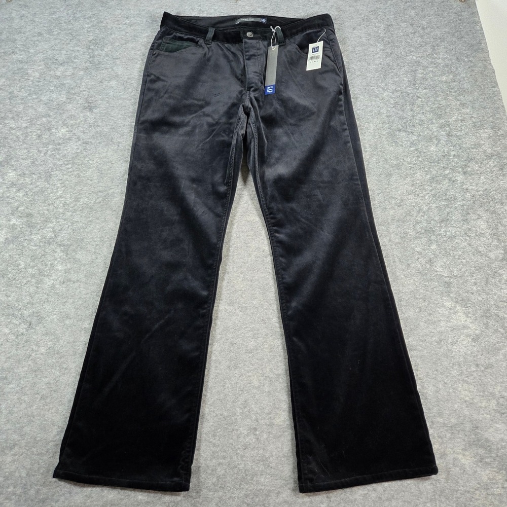 Gap Womens Black Stretch Boot Cut Flared Corduroy Jeans 14R